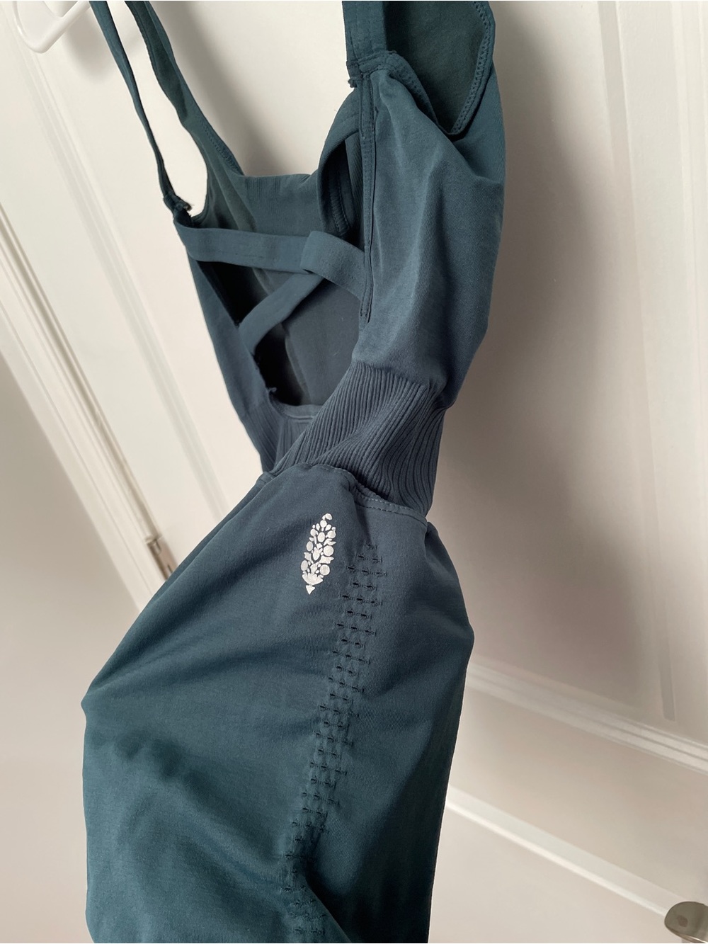 Free people size S good karma runsie Strappy Back Active Romper in Deep Teal - Picture 11 of 12